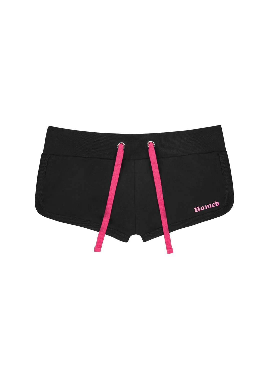 ACCEPTING TIPS RHINESTONE MICRO RACER SHORTS BLACK - Image 7