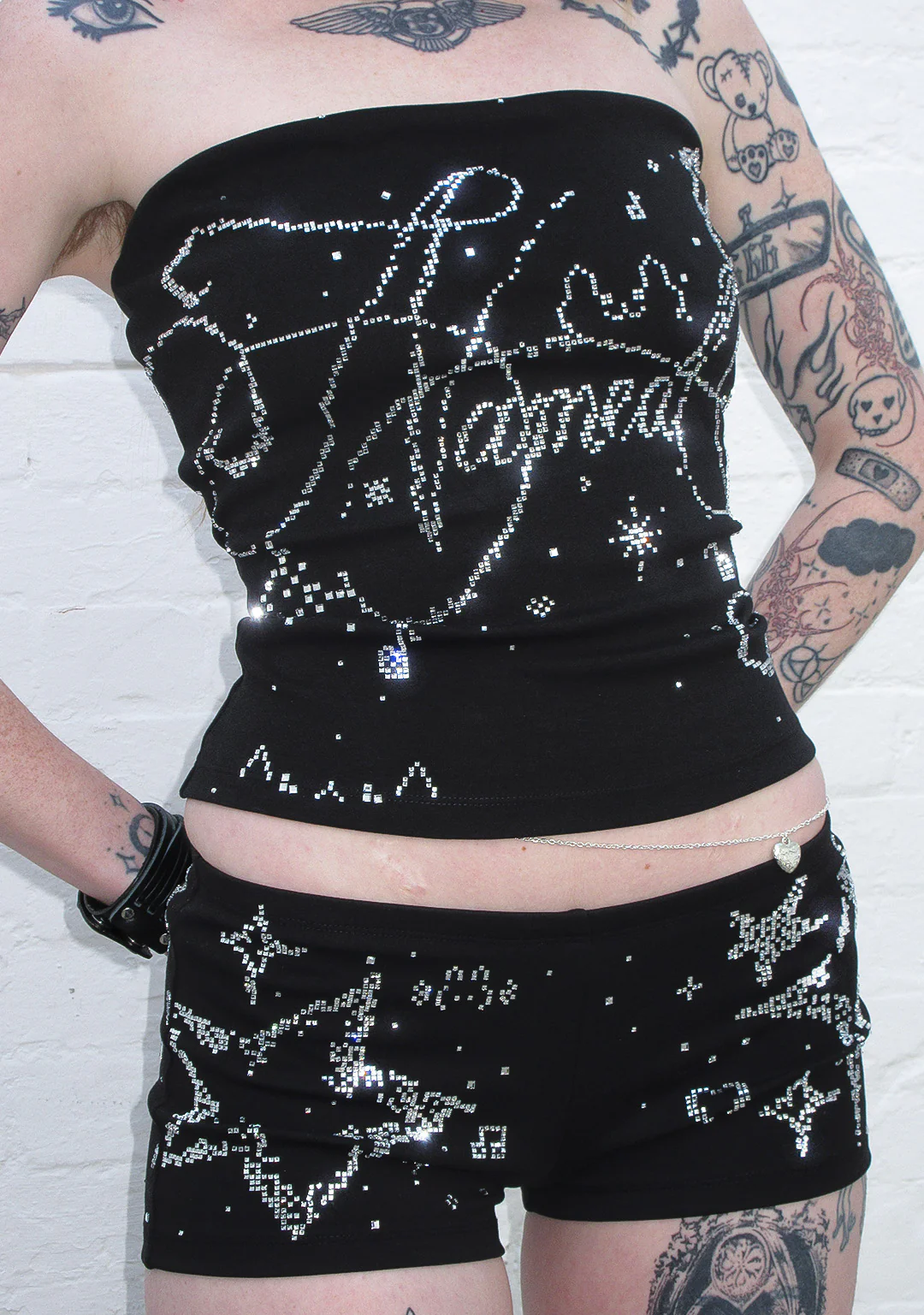 DREAMER RHINESTONE TUBE TOP BLACK - Image 3