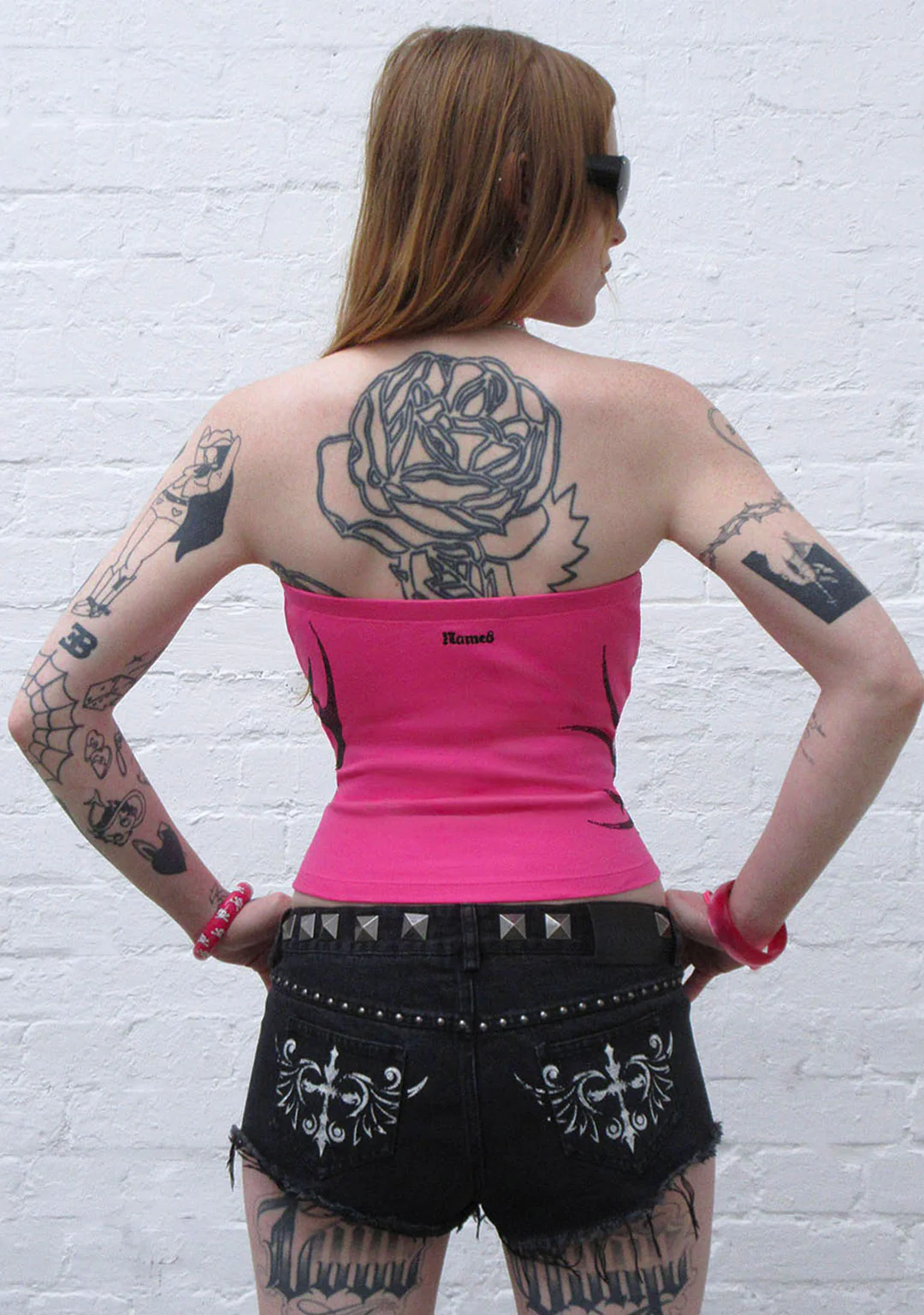 EDGE RHINESTONE TUBE TOP HOT PINK - Image 6