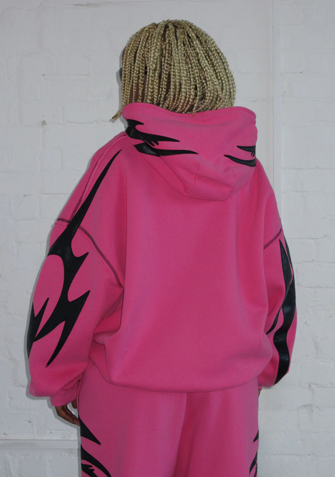 FLAME ZIP HOODIE PINK POISON - Image 3