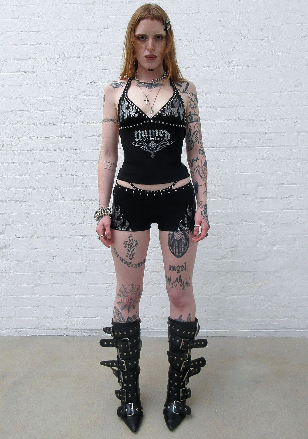 IGNITE RHINESTONE MICRO HOTPANT SHORTS BLACK - Image 2