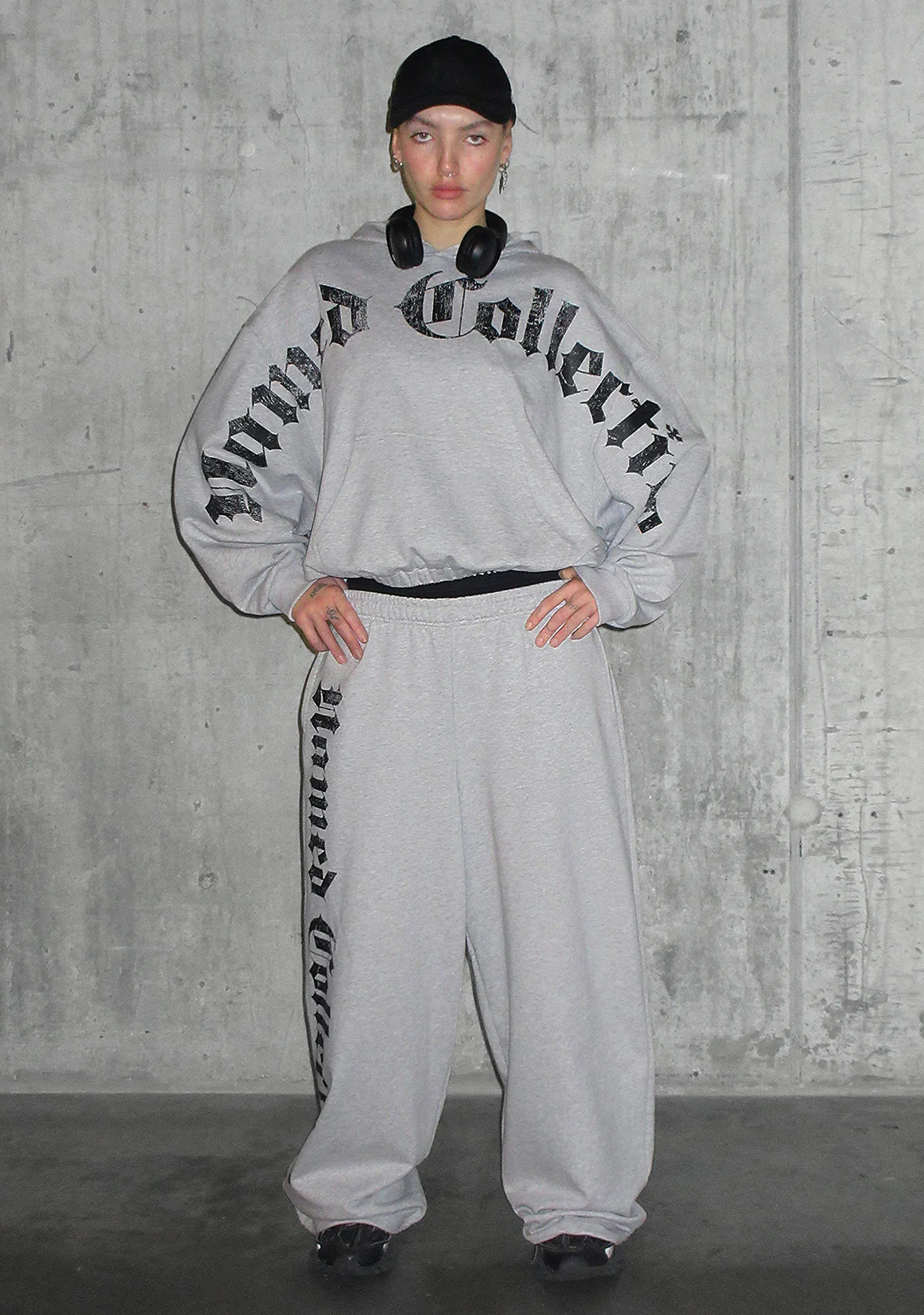 Nth ACTIVE OLD ENGLISH OVERSIZED SWEATPANTS GREY MARL - Image 3