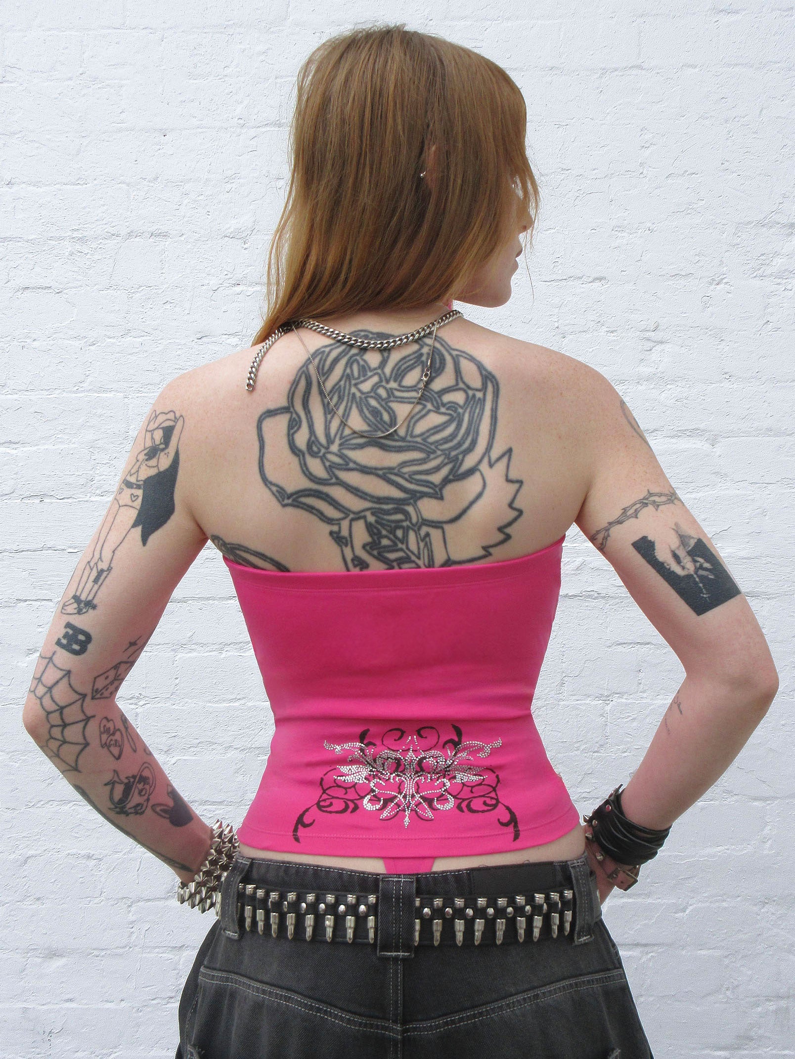 OBSESSION RHINESTONE TUBE TOP HOT PINK - Image 4