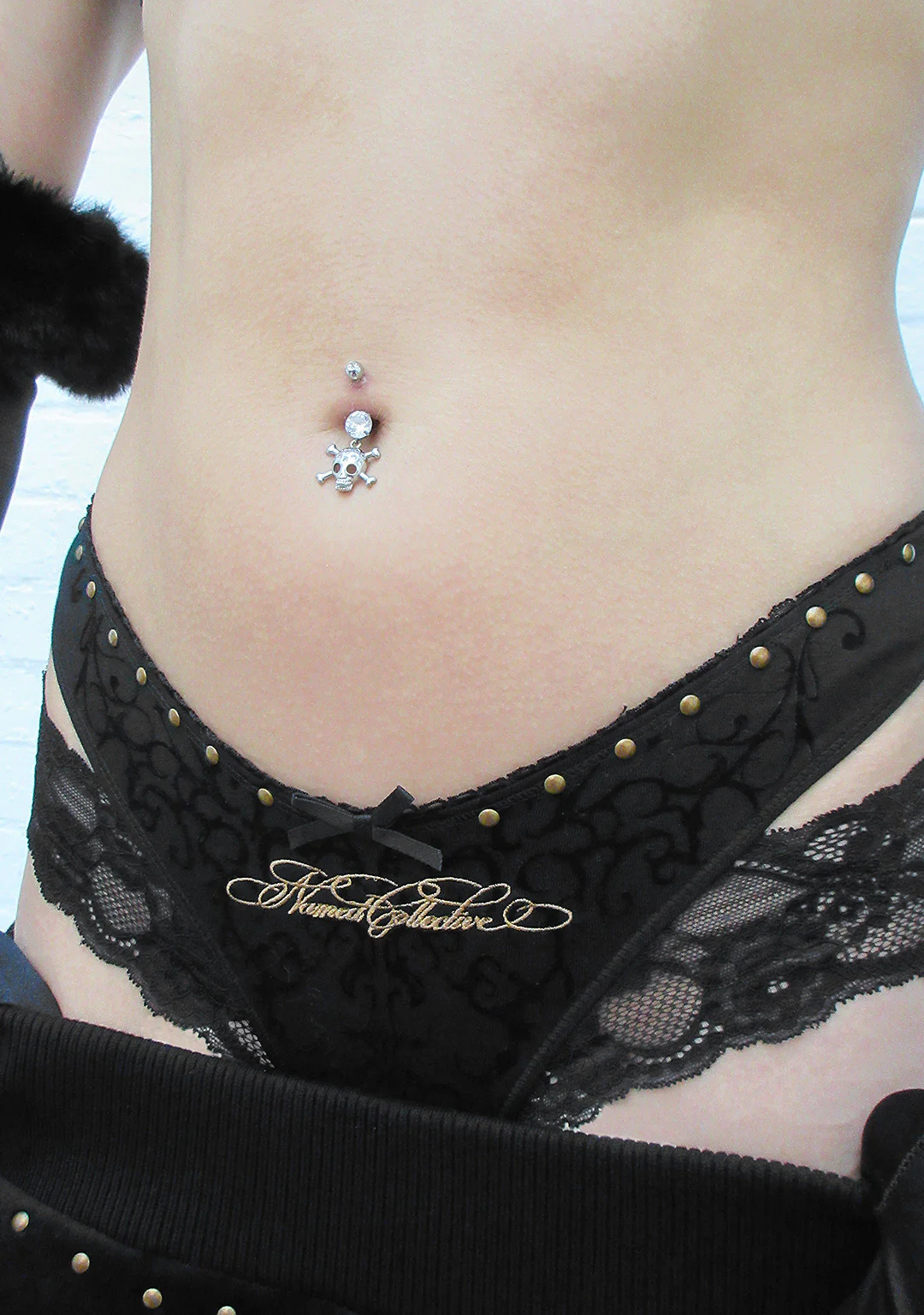 REBEL DOUBLE LAYER LACE THONG BLACK - Image 4
