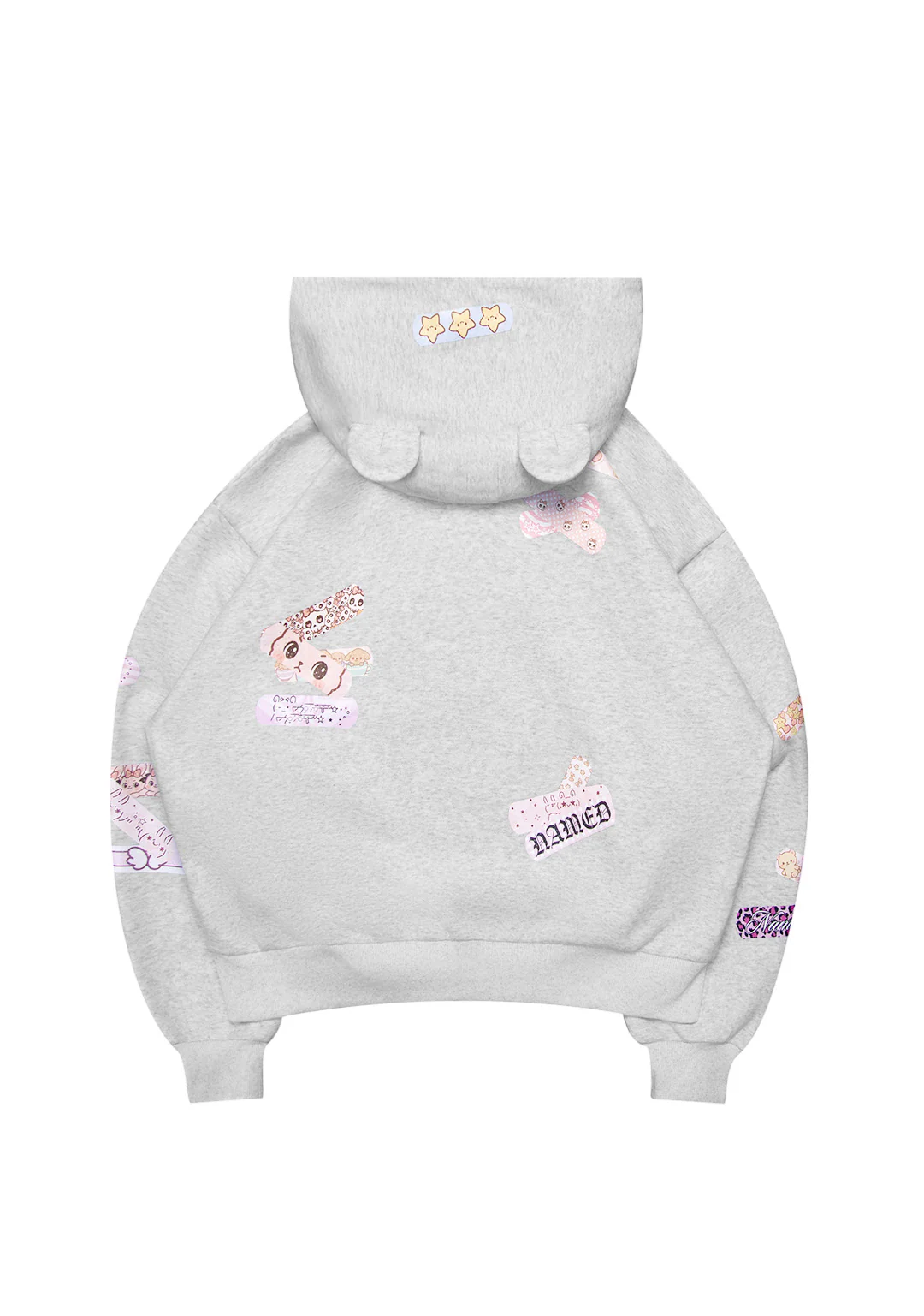 STITCH TEDDY ZIP HOODIE WHITE MARL - Image 7