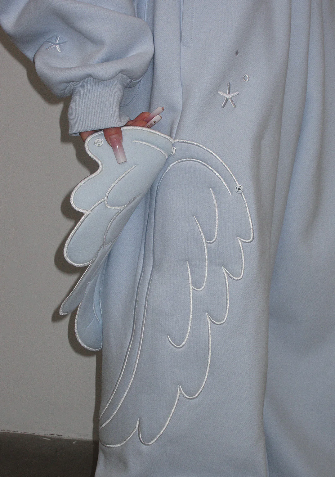 STITCH WINGS OVERSIZED SWEATPANTS BABY BLUE (DETACHABLE WINGS) - Image 2