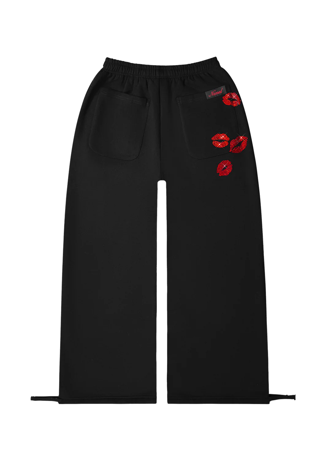 TEASE RHINESTONE KISS OVERSIZED SWEATPANTS BLACK - Image 8
